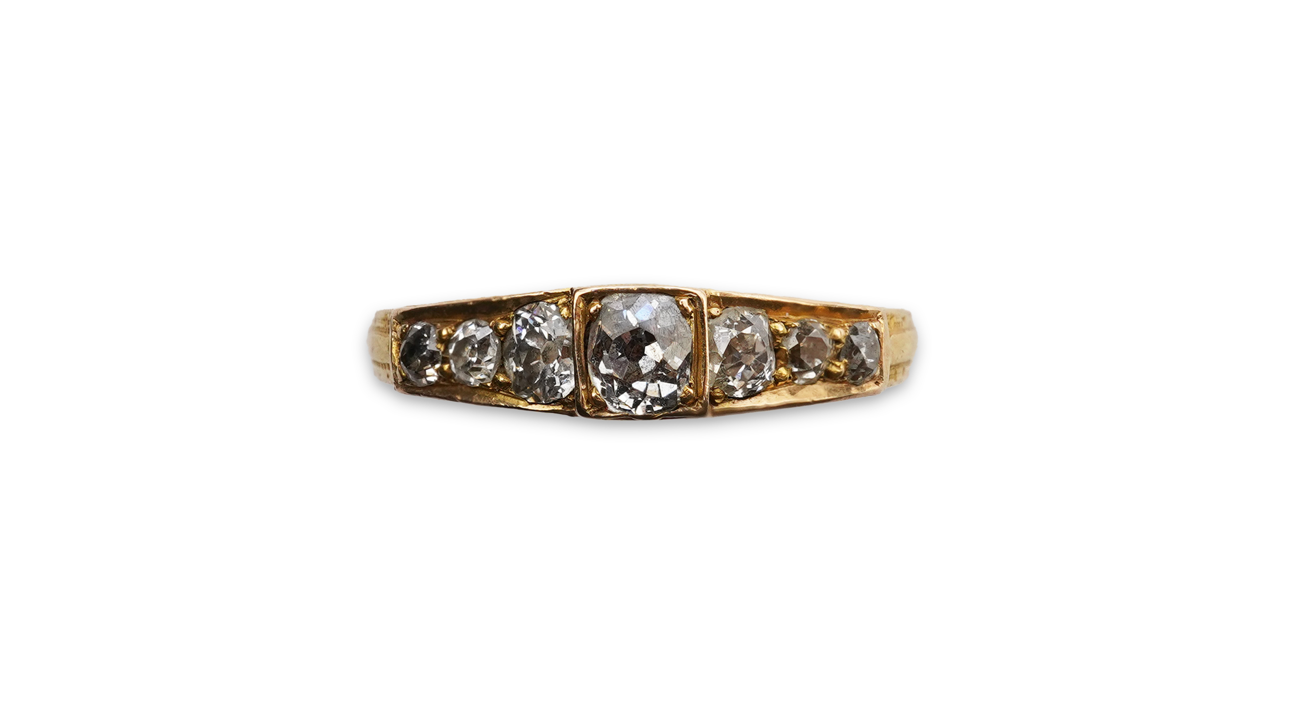 A Victorian diamond mourning ring, circa 1879